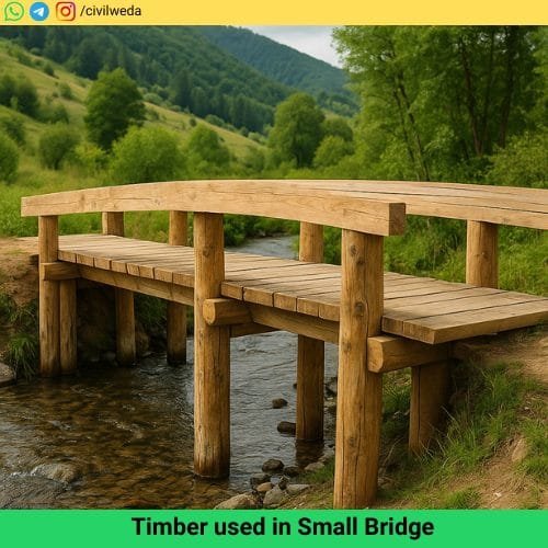 Timber used in Small Bridge