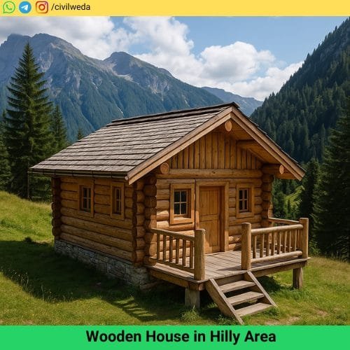 Wooden House in Hilly Area