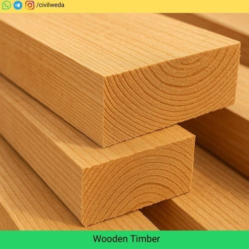 Stack of wooden timber planks showing natural grain and texture