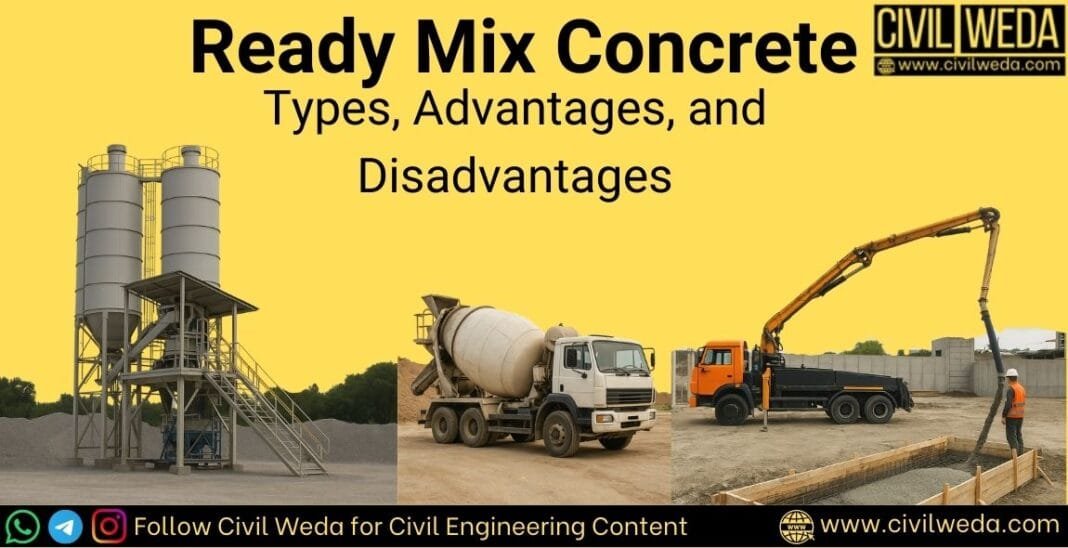 Ready Mix Concrete (RMC) feature image – batching plant, mixer truck, concrete placement